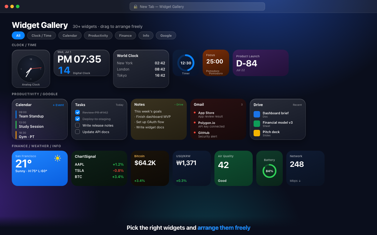 Widget gallery